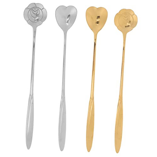 Gatuida Cucharas de Café Inoxidable con Diseño de Flor para Café y Postres para Uso Casa y