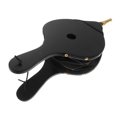 ARTSEWPLY Soplador Manual para Chimenea y Barbacoa Fuelle Portátil de Madera con Tubo Dorado Práctico Ventilador para Aire de Picnic y Camping