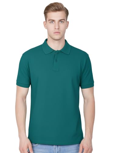 Image of Lux Cozi Men's Cotton Solid Polo Tshirt | Collar Tshirts | Half Sleeves | Stylish & Premium All Day Wear | Pack of 1
