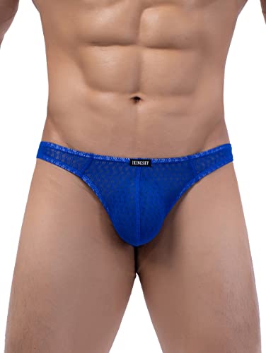iKingsky Men's Lace See Through Thong Sexy Bulge T-back Underwear Brathable Under Panties for Men2