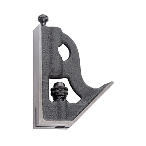 Starrett Square Head Only For 6" Combination Squares - Ideal For Woodworking And Metalworking - Black Wrinkle Finished, Cast Iron Steel Center Head - H11-6 #TOP26