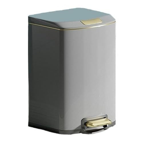 Caneca de basura con tapa y pedal gris 9L miniatura 1