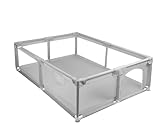 Reenborn Parque Infantil Bebe, Corralito Bebe Infantiles con Tapete, Parque de Juegos para Bebes Plegable Grande Interiores Exteriores, Centro de Actividades Niños con Espuma Anticolisión (1.5*1.8M)