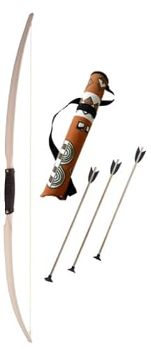 Jamso Design Jugendbogen 1,20 m inkl. 3 Pfeile und Köcher Holzbogen Saugnapfpfeile Bogenschießen