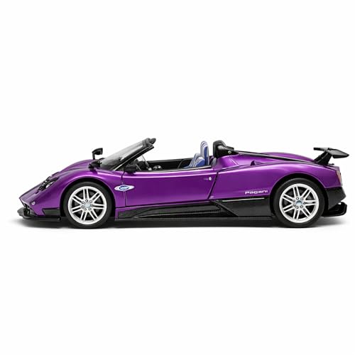 Image of Pagani Zonda Roadster 1:24 Scale Die-Cast Car Model Purple - Open-Top Butterfly Doors Pull-Back Alloy Italian Handcrafted Hypercar Collectible Toy