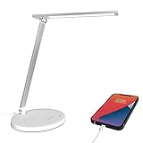 🍀【Eye-Friendly Lámpara Escritorio LED】 la lámpara de mesa LED crea una luz cómoda y suave, sin parpadeo, sin luz mareada, sin sombra, sin luz azul, que es agradable para los ojos y evita la fatiga ocular. Ideal para leer, estudiar o trabajar durante mucho tiempo.