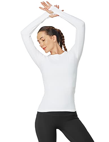 Image of MathCat Workout Shirts for Women Long Sleeve, Workout Tops for Women, Quick Dry Gym Athletic Tops,Seamless Yoga Shirts XS-XL
