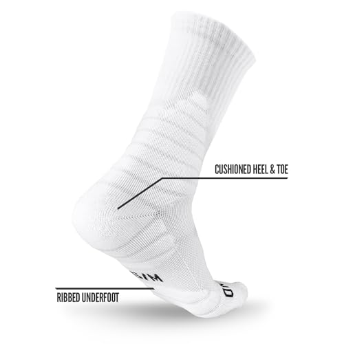 3 Pairs Nxtrnd Crew Socks for Men & Boys, Padded Basketball & Football Socks3