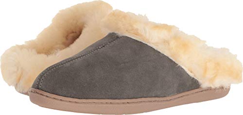 Minnetonka Womens Sheepskin Mule, Grey Suede, Size 8 #TOP22