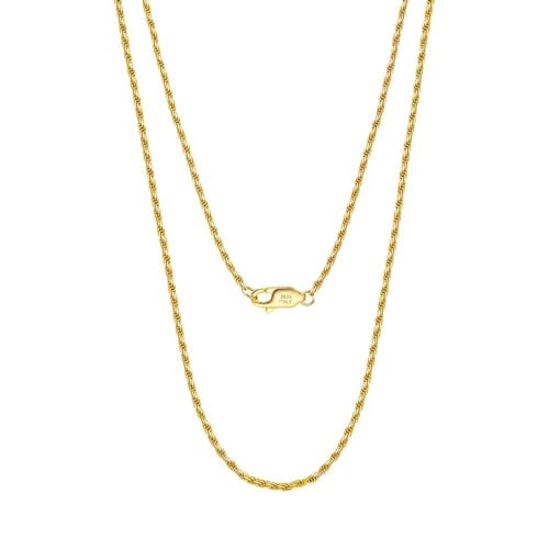 Collier pour femmes argent sterling 1,7 mm hypoallergénique pour peaux sensibles