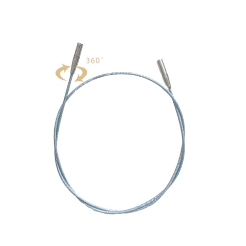 Lotus Yarns Austauschbare Rundstricknadeln, 11,5 cm, glänzende Edelstahl-Stricknadeln, glatt und leicht, für Anfänger, alle Projekte (Silber, 35 cm blaue Kordel)