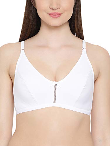 Image of Clovia Women's Cotton Non-Padded Non-Wired Full Cup Bra in White