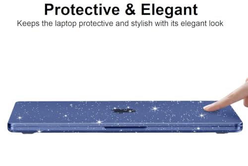 Image of Midkart Compatible with MacBook Neo Case 13 inch 2026 Release Model A3404 with A18 Pro Chip Hard Shell Case Cover with Keyguard and Dustplugs, Indigo Transparent Glitter
