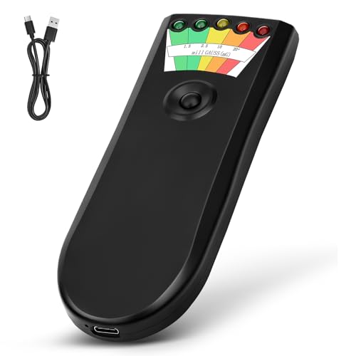 Rechargeable EMF Detector for Ghost Hunting with 5 Level LED Portable Handheld Magnetic Field Detector EMF Meter Ghost Hunting Equipment Electromagnetic Paranormal Equipment Tester Up to 20 + MG