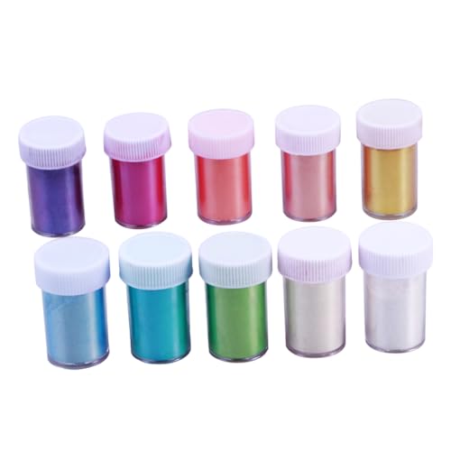 IWOWHERO Pigment Powder 10 Pcs Pearl Shimmer Glitter for DIY Crafts Soap Cosmetics