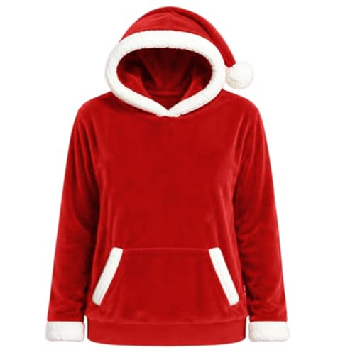 SHAOBGE Christmas Sweatshirts for Women Santa Hat Style Hoodie Wine Small - image 5
