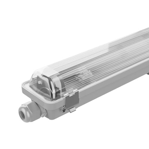Ledvion - Regleta LED TL, Luminaria LED, 150CM, Clips de acero inoxidable, IP65, Conectable