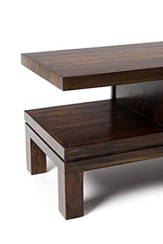 Wood world furniture Sheesham Wood TV Cabinet with Shelf Storage Entertainment Unit with Set Top Box Stand for Living Room Hall Home (Provisional Teak Finish)