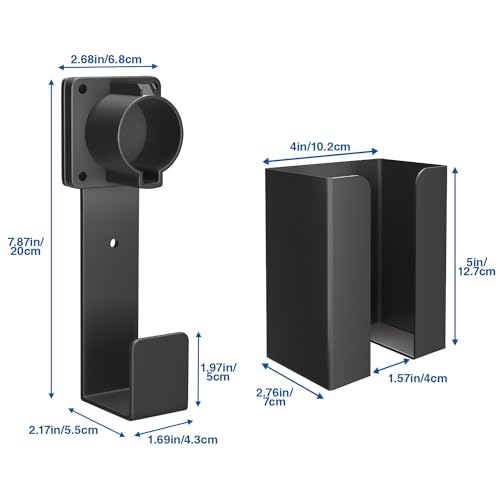 bussdis EV Charger Holder-Charging Box Holder, Nozzle Holster Dock and Cable Organizer, Wall-Mount Connector with J-Hook Combination for J1772, EV Cable Holder Wall-Mount Electric Vehicle Charger. - Thumbnail 5