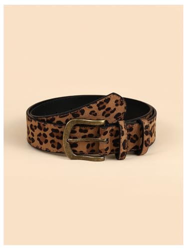 GORGLITTER Women's Leopard Belt Y2K Animal Print Belt with Metal Buckle Pu Leather Jeans Belts2