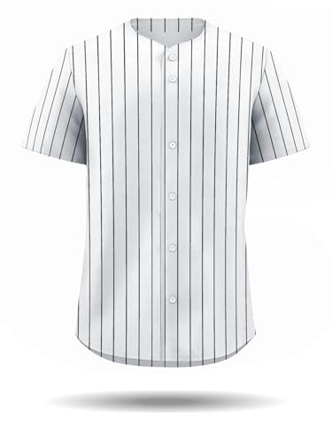 Camiseta vintage de béisbol a rayas blancas y negras - Camisa deportiva retro clásica de los 90 - Camisa abotonada estilo hip hop para fiesta temática Sandlot miniatura 6
