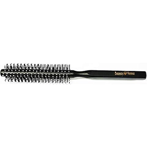Barbers Vintage Quiff Roller Professional Small Round Styling Brush 24 Rows For Extreme Control - BLACK EDITION Cover