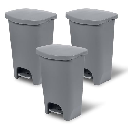 Caneca de basura rectangular gris 13 gal Glad 3 Pack