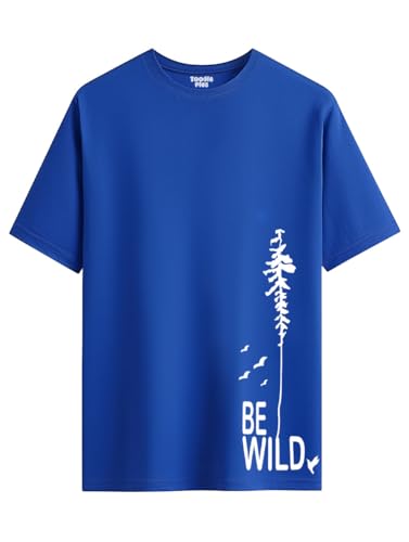 Image of Toodlegram - 100% Pure Cotton Plus Size T Shirt for Men- Regular Fit - Half Sleeve Roundneck Stylish Tshirt - Graphic Printed Be Wild (Size - 2XL to 10XL)