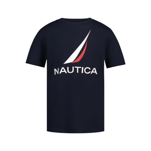 Nautica Boys' Short Sleeve J-Class Logo Crewneck T-Shirt, Sport Navy, 14-16 - image 1
