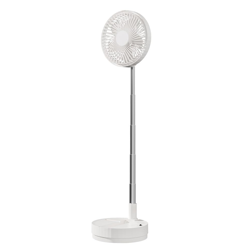 wonderlamp - Ventilador de Mesa Plegable Bensa, Altura Regulable 38–80 cm, Oscilante, 4 Velocidades, Mando a Distancia y Batería Recargable, Ventilador Portátil para Hogar