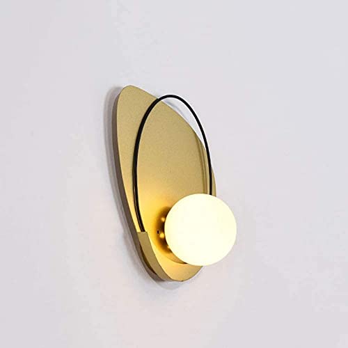 Lámpara de pared de oro E27 con pantalla de cristal para iluminación de dormitorio 2
