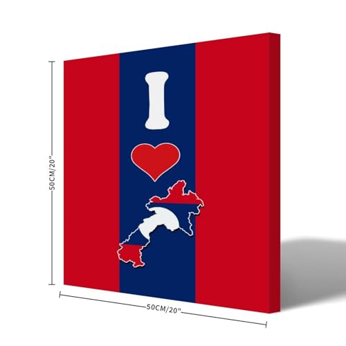 Lienzo de Laos "I Love My Country" de 20x20" para decorar tu dormitorio con orgullo 2