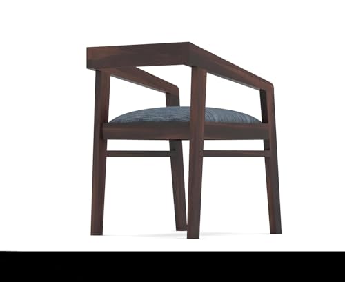 Image of SUNCOM Solid Sheesham Wood Arm Chair Set of 1 for Living Room| Wooden Dining Chair | Home Dining Room Furniture (Walnut Finish, 1 Chairs)