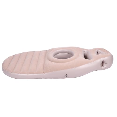 CHEOTIME Almohada de Embarazo Inflable Agujero de Vientre, Cama de Aire de Maternidad de Cuerpo Completo para Mujeres, colchón de Apoyo de PVC portátil para Dormir propenso (Gris)