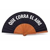 Abanico Original Mujer Que Corra el Aire - Colección Al Fresco Diseñado en España - Madera de Alta Densidad y Polialgodón 100D Ligero - Abanico Divertido y Regalo Original Verano