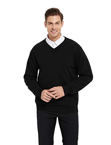 TopTie Men's Pullover Sweater Long Sleeve Slim Fit V-Neck3