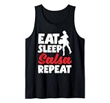 Salsa Danza Salsa Bailar Comer Dormir Salsa Repaet Camiseta sin Mangas