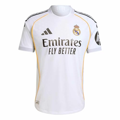 adidas Kylian Mbappe Real Madrid Authentic Home Jersey 25/26 w/ Champions League Patches (White)