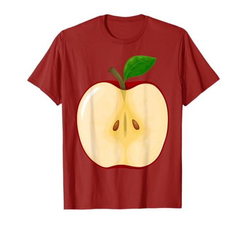 Funny Apple Fruit Cosplay Lazy Easy Diy Costume Halloween T-Shirt cover
