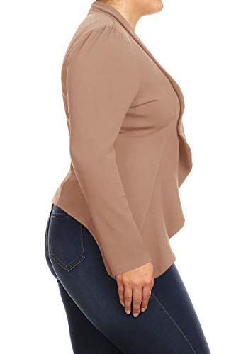 Women's Plus Size Casual Long Sleeves Open Front Solid Office Work Wear Blazer Jacket2