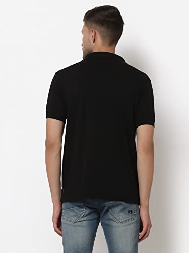 Image of UZARUS Mens Solid Cotton Regular Fit Polo T-Shirt