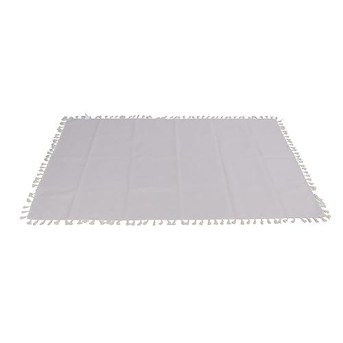 Nappe de table en coton lin chic 140x90cm avec pompons élégants - 2