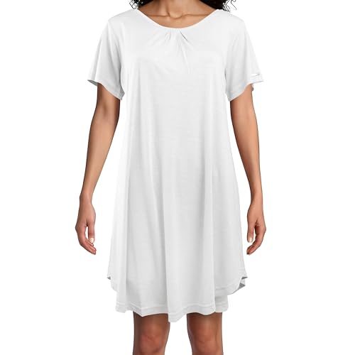 WOREMOR EMF Night shirt 5G RF Shielding - Sleepshirt Safe Clothing with Silver Fabric, Women's Nightgown Short Sleeve (Grey, Medium)