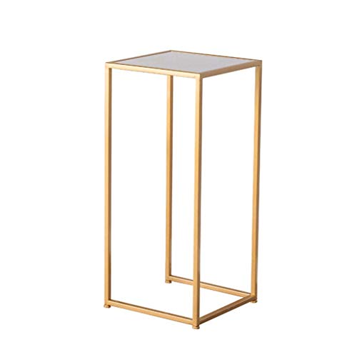 HTLLT Storage Table Hotel Sofa Table Marble Pattern Metal Coffee Table