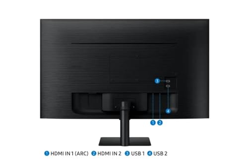 Image of Samsung 32 inch M5 Series Smart Monitor, Streaming TV, Multiple Ports, HDMI, 60Hz, 4ms, Black, with HDMI Cable