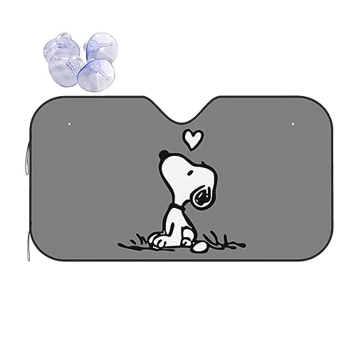 スヌーピー サンシェード 車 フロント フロントサンシェード 遮光 断熱 Uvカット 劣化防止 吸盤2個付 簡単着脱 コンパクト収納 人気 プレゼント 2サイズ選択 70cm×130cm T41