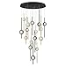 Eurofase 39465-030 Barletta - 32 Inch 90W 16 LED Chandelier, Black Anodized Aluminum Finish with Clear Seeded Glass
