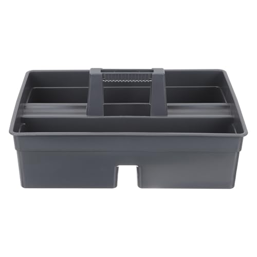 Panier de rangement plastique gris à compartiments et poignée renforcée - 2