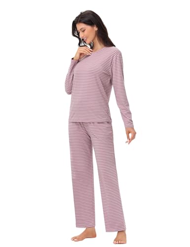 1/3 Pack Women's Pajama Set Long Sleeve Top and Pants Comfy Lounge Sleepwear Set Soft Loungewear Pjs with Pockets3