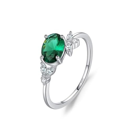 Bague femme argent sterling 925 alliance zircone ovale minimaliste